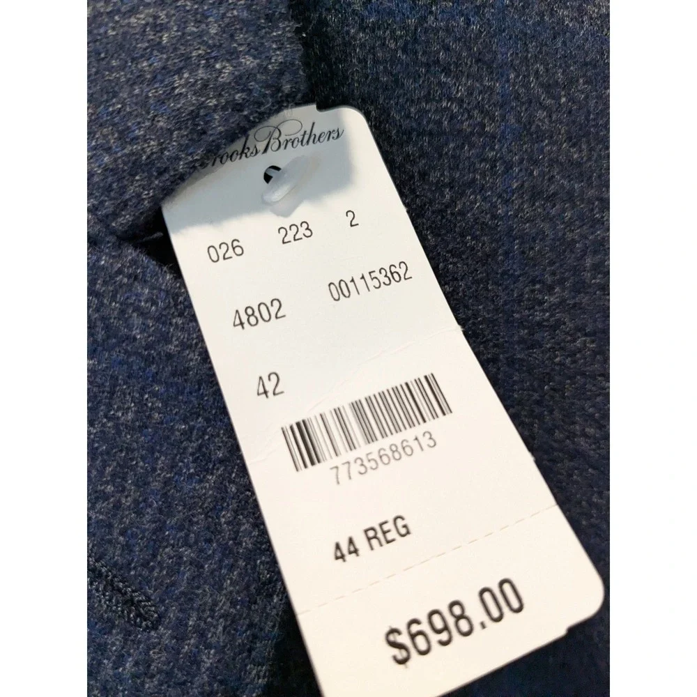 Brooks Brothers 1818 Regent Navy Plaid Wool/Cotton Super Soft Jacket Blazer  44R - Picture 3 of 16